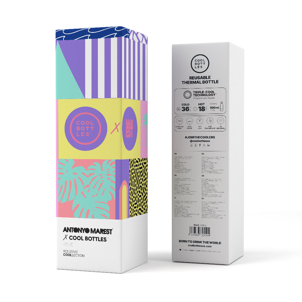 Butelka termiczna Cool Bottles Xclusive Rene– szczelna, ekologiczna, długo trzyma temperaturę, kolor: fioletowa