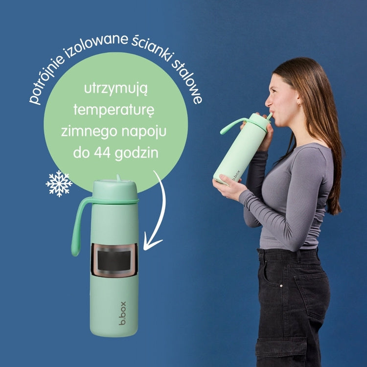 Butelka termiczna B.BOX 690 ml – potrójna izolacja, ustnik i wygodny uchwyt, kolor: turkusowy