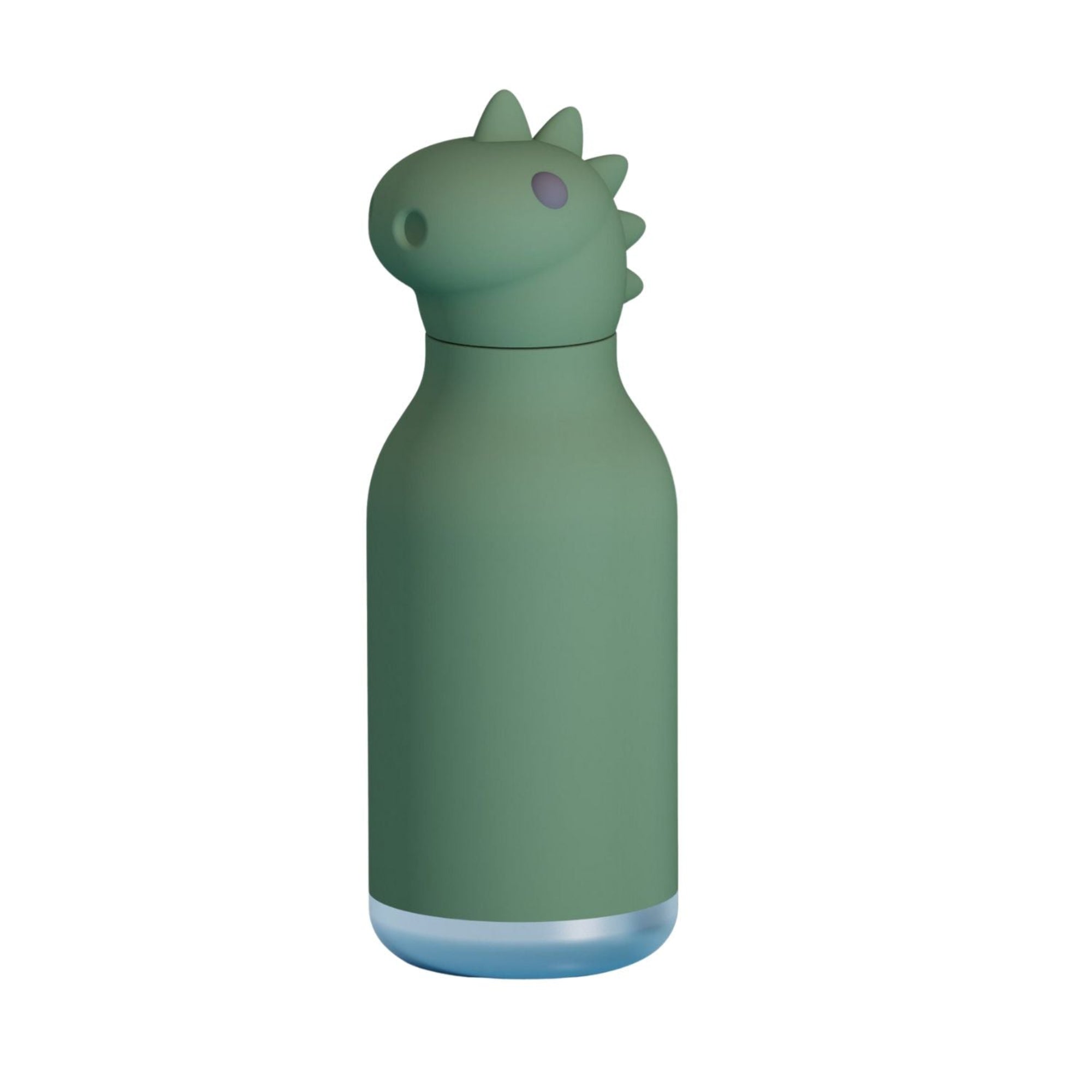 Asobu Bestie Bottle – zielona butelka termiczna 460 ml dla dzieci, uroczy wzór dinozaura, słomka, stal nierdzewna, izolacja termiczna.