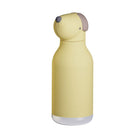 Asobu Bestie Bottle – żółta butelka termiczna 460 ml dla dzieci, uroczy wzór pieska, słomka, stal nierdzewna, izolacja termiczna.