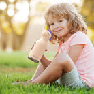 Asobu Bestie Bottle – różowa butelka termiczna 460 ml dla dzieci, uroczy wzór jednorożca, słomka, stal nierdzewna, izolacja termiczna.