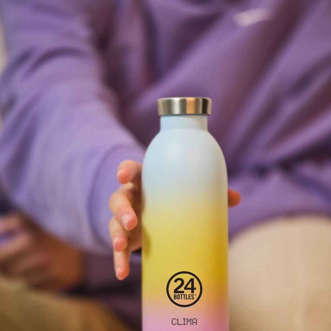 Butelka termiczna 24Bottles CLIMA– izolacja próżniowa, bez BPA, idealna do gorących i zimnych napojów, wzór: aurora