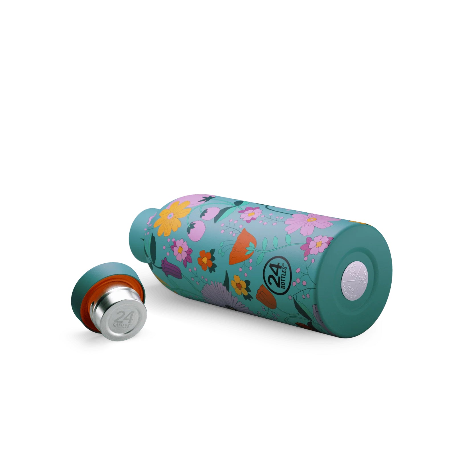 Butelka termiczna 24Bottles CLIMA– izolacja próżniowa, bez BPA, idealna do gorących i zimnych napojów, wzór: bloom bloom green