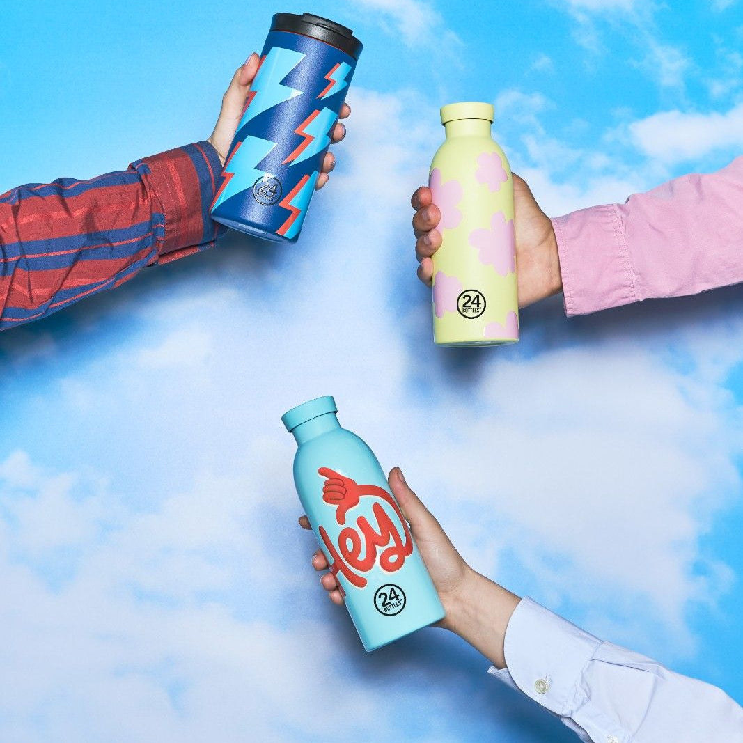 Butelka termiczna 24Bottles CLIMA 500 ml Hey! Blue – izolacja próżniowa, bez BPA, idealna do gorących i zimnych napojów, kolor: niebieski