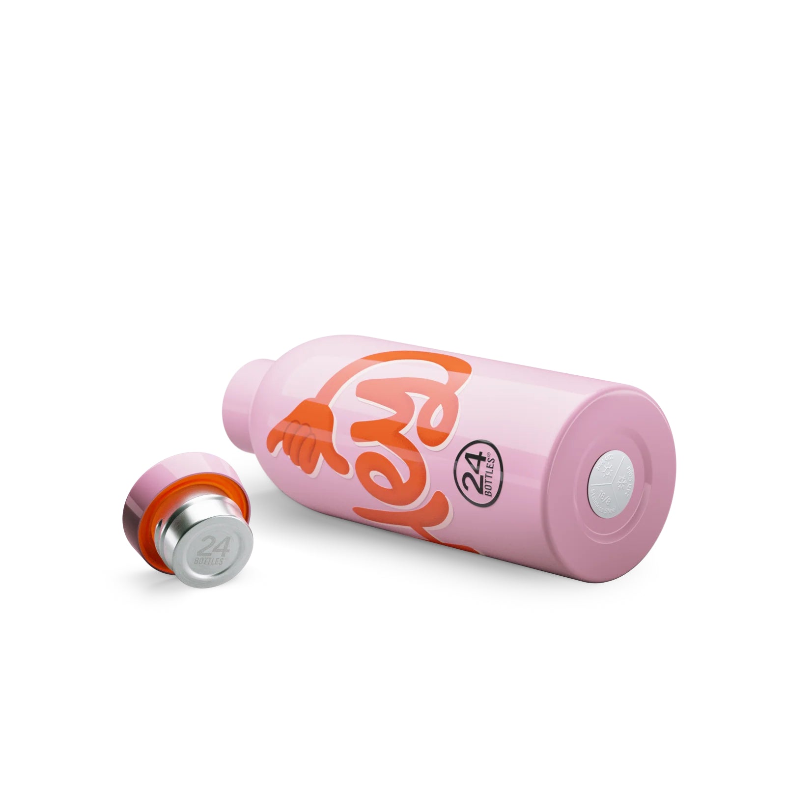 Butelka termiczna 24Bottles CLIMA 500 ml Hey! Pink – izolacja próżniowa, bez BPA, idealna do gorących i zimnych napojów, kolor: różowy