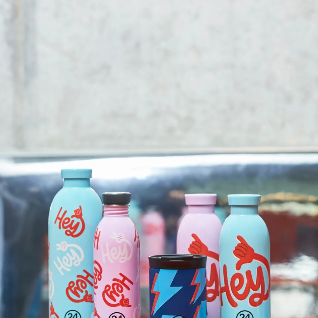 Butelka termiczna 24Bottles CLIMA 500 ml Hey! Pink – izolacja próżniowa, bez BPA, idealna do gorących i zimnych napojów, kolor: różowy