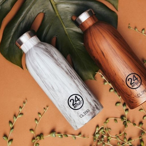 Butelka termiczna 24Bottles CLIMA– izolacja próżniowa, bez BPA, idealna do gorących i zimnych napojów, wzór: woodsequoia
