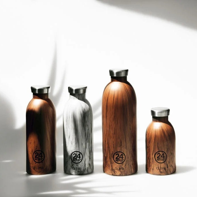 Butelka termiczna 24Bottles CLIMA– izolacja próżniowa, bez BPA, idealna do gorących i zimnych napojów, wzór: woodsequoia