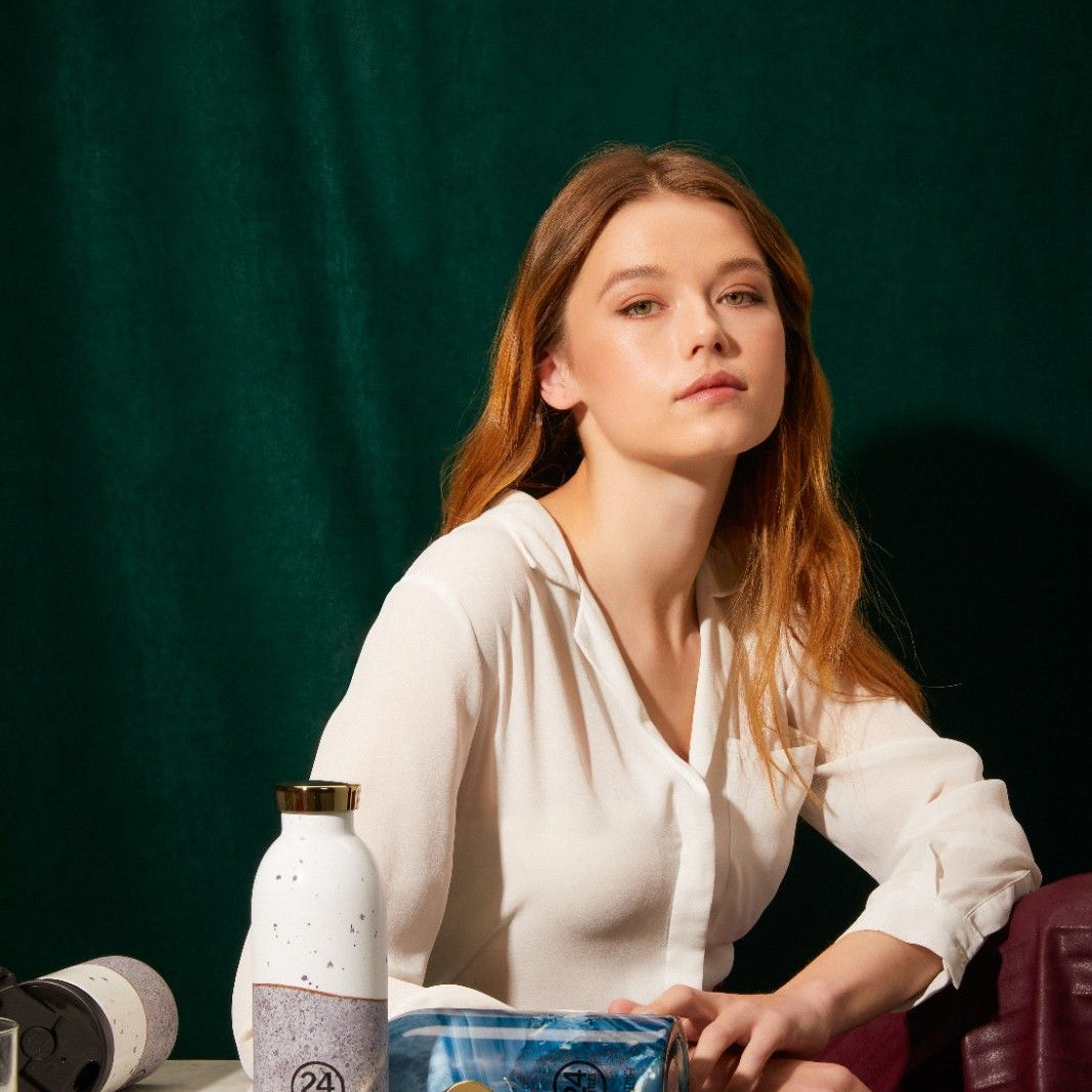 Butelka termiczna 24Bottles CLIMA– izolacja próżniowa, bez BPA, idealna do gorących i zimnych napojów, wzór: wabi