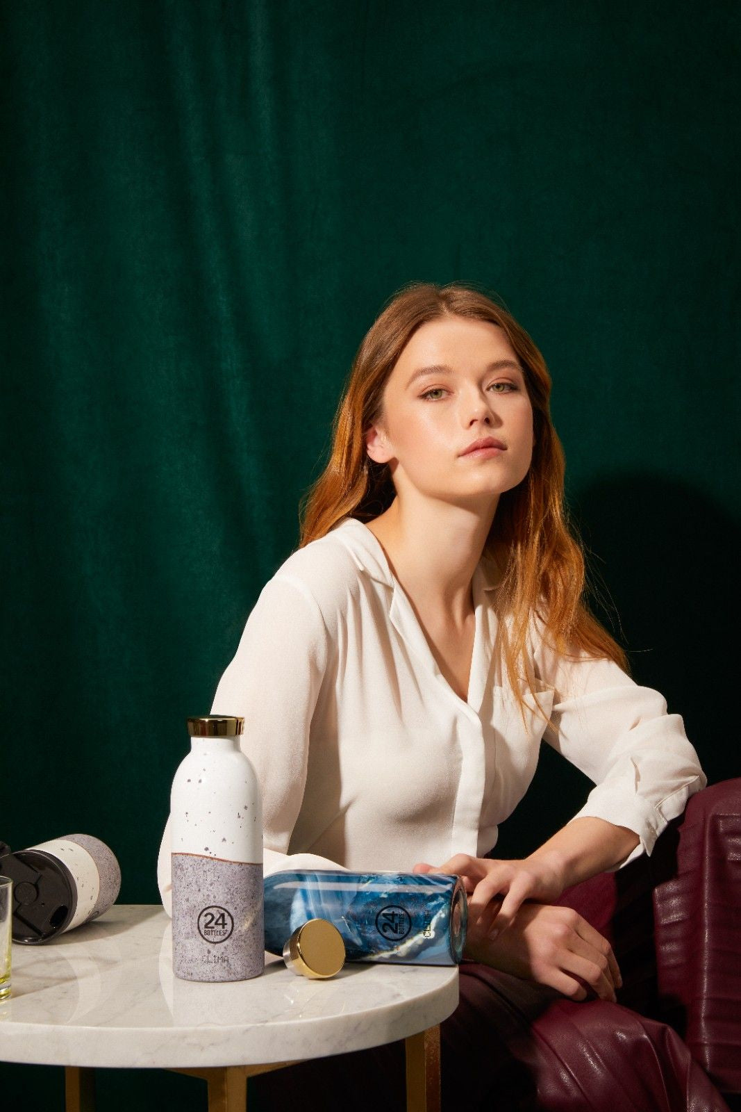 Butelka termiczna 24Bottles CLIMA– izolacja próżniowa, bez BPA, idealna do gorących i zimnych napojów, wzór: wabi