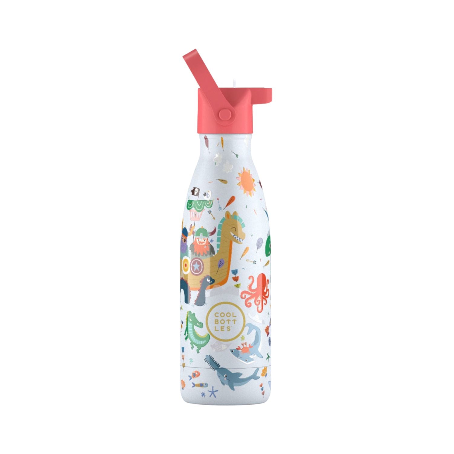 Cool Bottles Kids Brave Vikings – termiczna butelka dla dzieci, z ustnikiem, bez BPA, wzór: wikingowie