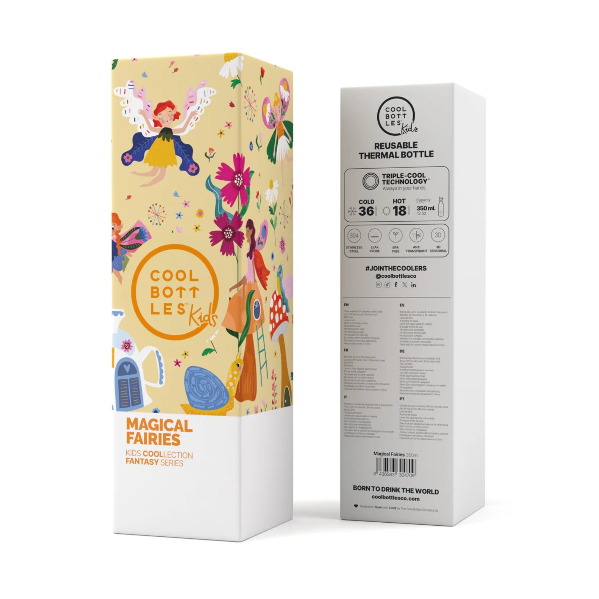 Cool Bottles Kids Magical Fairies – termiczna butelka dla dzieci, z ustnikiem, bez BPA, wzór: wróżki