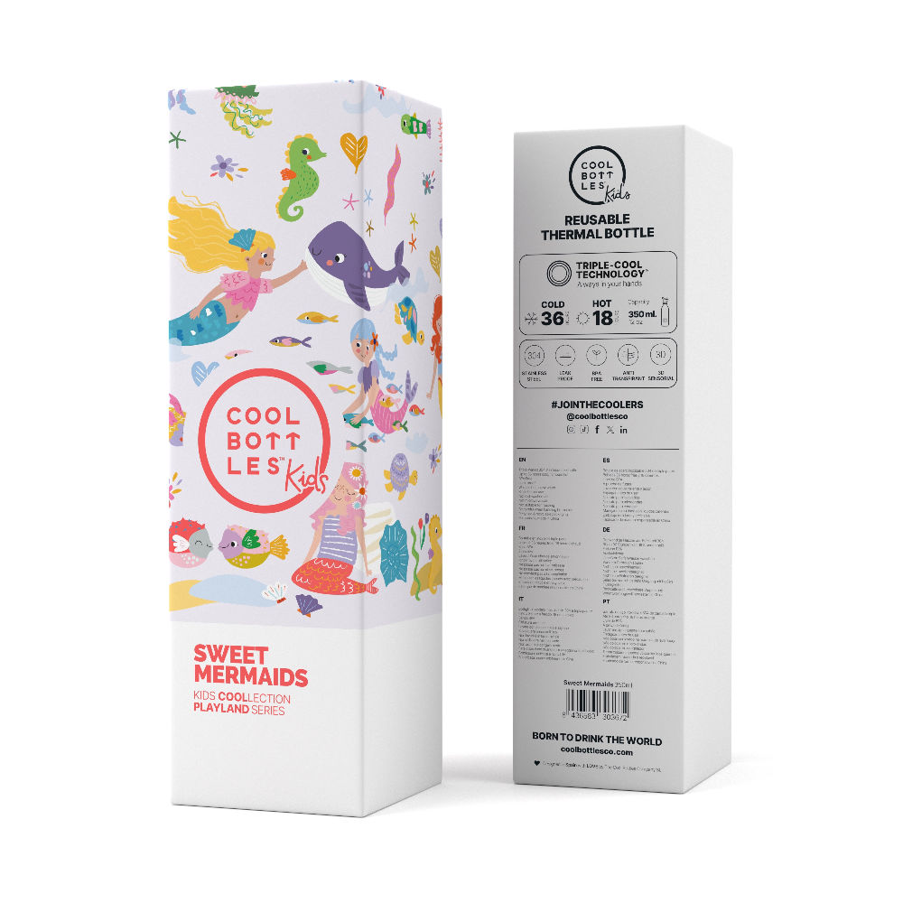 Cool Bottles Kids Sweet Mermaids – termiczna butelka dla dzieci, z ustnikiem, bez BPA, wzór: syrenki