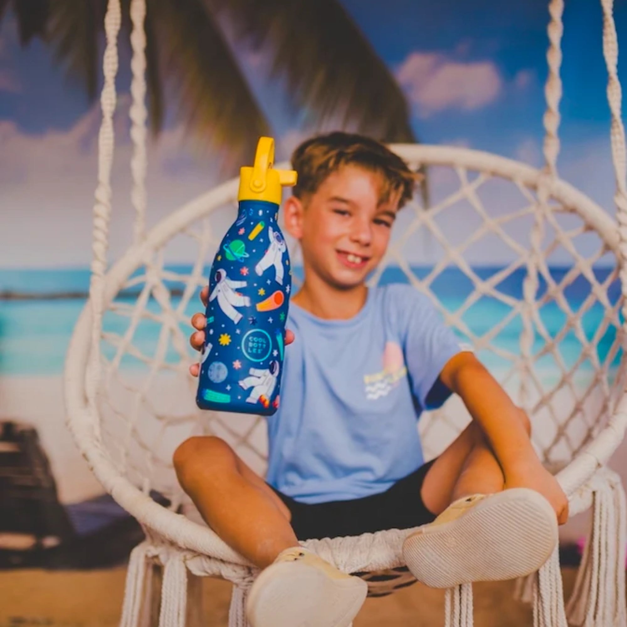 Cool Bottles Kids Galactic Ride– termiczna butelka dla dzieci, z ustnikiem, bez BPA, kolor: niebieski