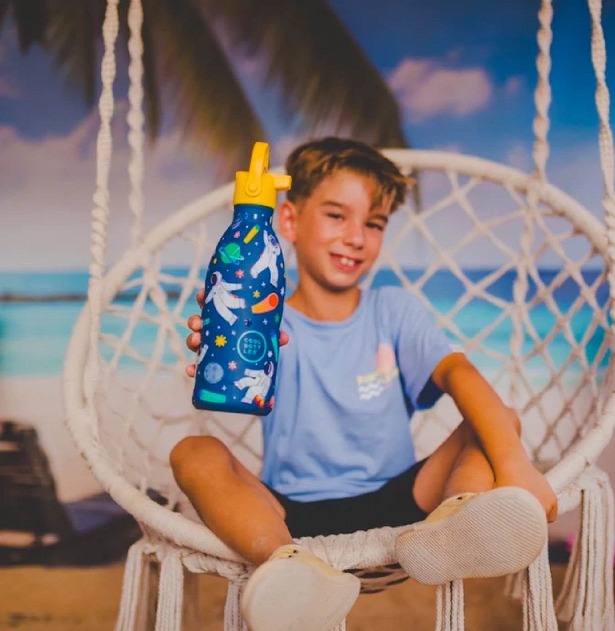 Cool Bottles Kids Galactic Ride– termiczna butelka dla dzieci, z ustnikiem, bez BPA, kolor: niebieski