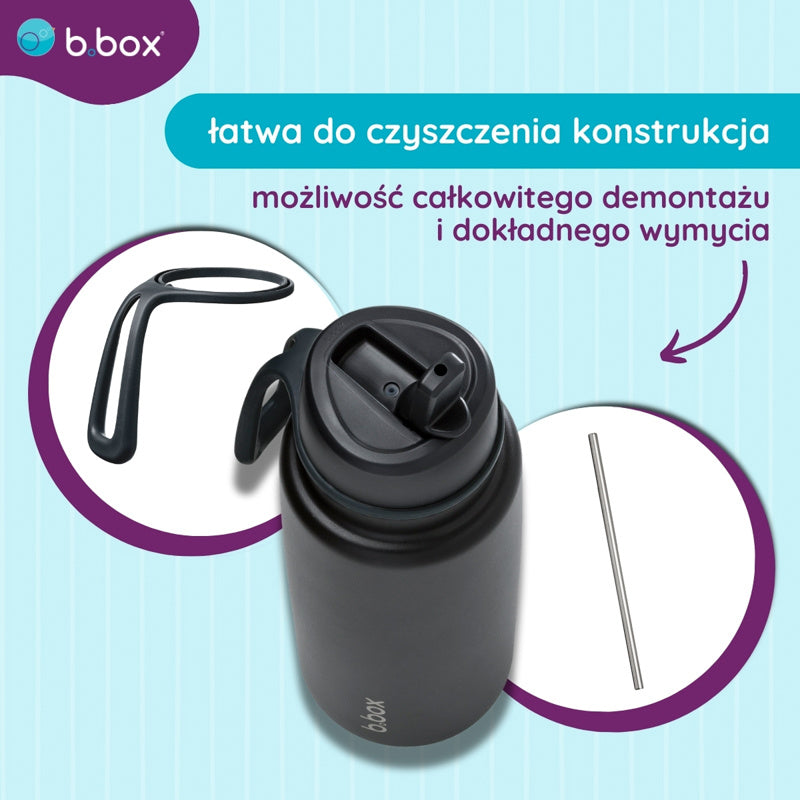 Butelka termiczna z ustnikiem B.BOX – potrójna izolacja, ustnik i wygodny uchwyt, kolor: czarny