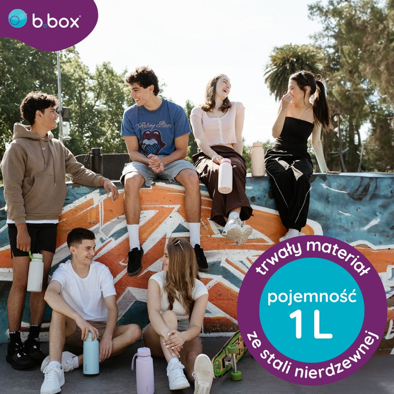 Butelka termiczna z ustnikiem B.BOX – potrójna izolacja, ustnik i wygodny uchwyt, kolor: fioletowy