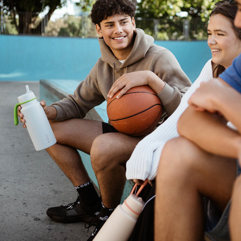Butelka termiczna z ustnikiem B.BOX – potrójna izolacja, ustnik i wygodny uchwyt, kolor: limonkowy