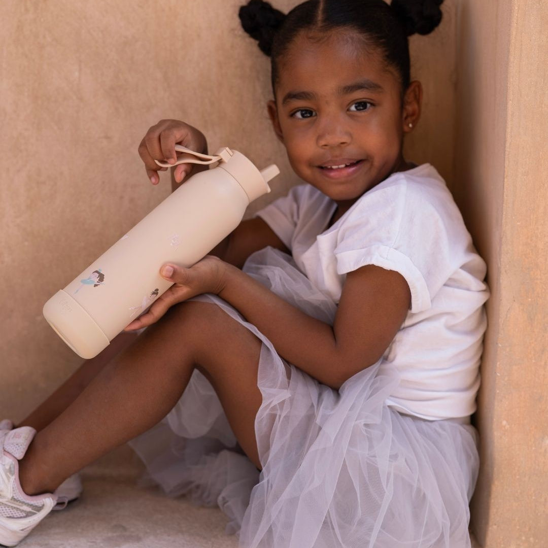 Citron butelka termiczna Ballerina 350 ml dziecięca, stal nierdzewna, szczelna, z elastyczną słomką