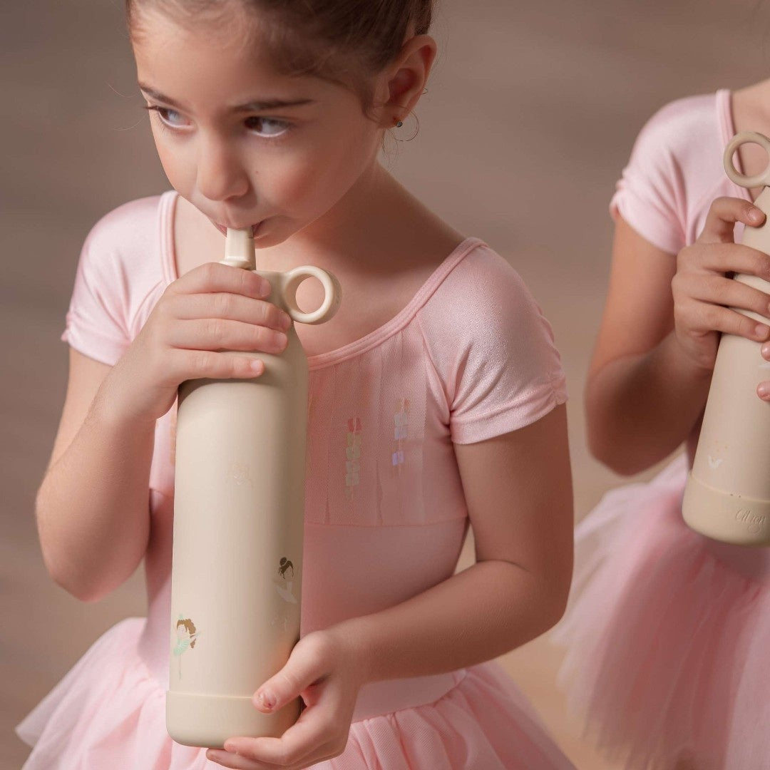 Citron butelka termiczna Ballerina 350 ml dziecięca, stal nierdzewna, szczelna, z elastyczną słomką