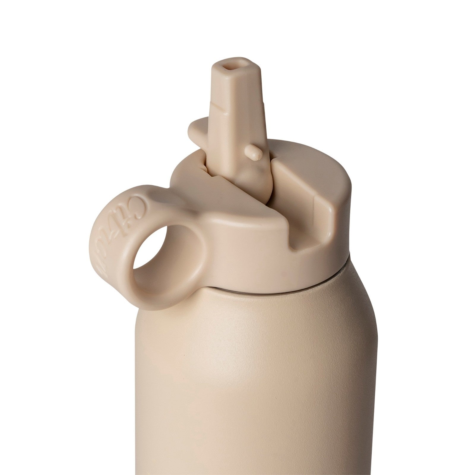 Citron beżowa butelka Ballerina 500 ml dziecięca, termiczna, stal nierdzewna, szczelna, z elastyczną słomką, wzór: baleriny