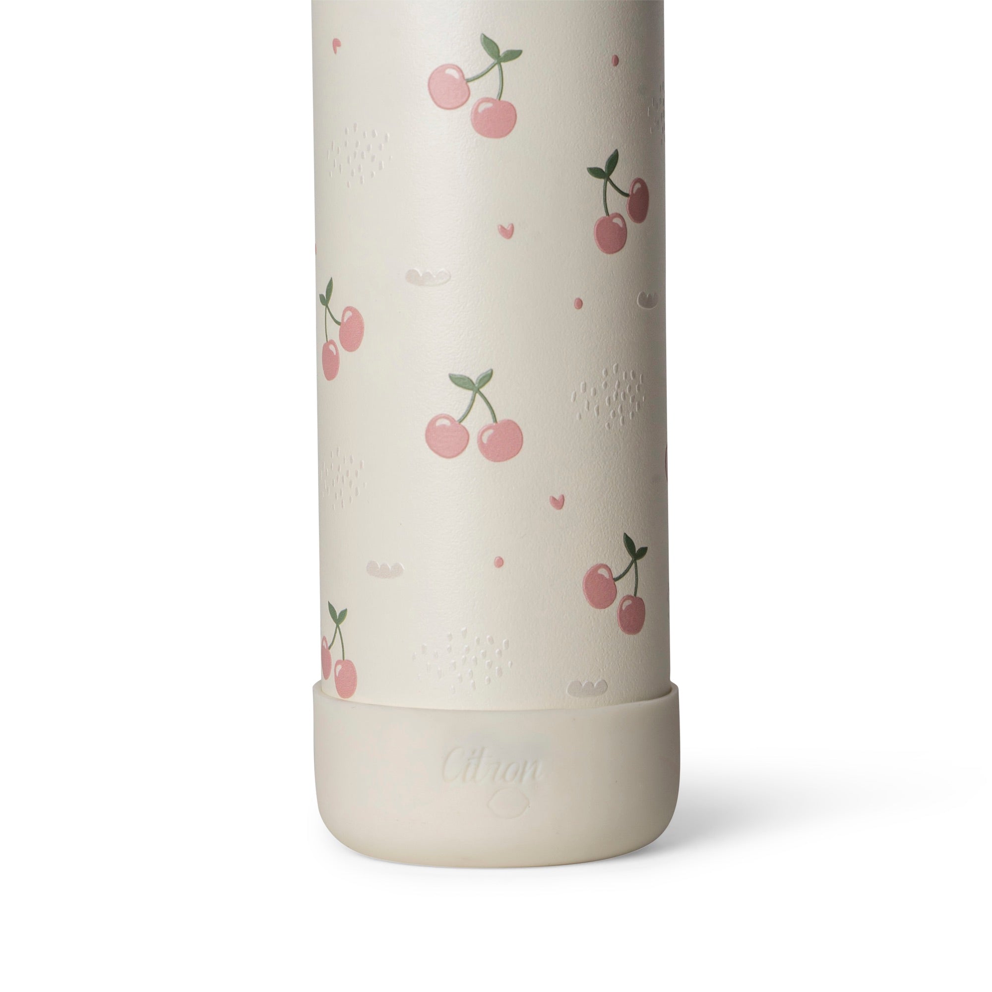 Citron butelka termiczna Cherry 350 ml dziecięca, stal nierdzewna, szczelna, z elastyczną słomką