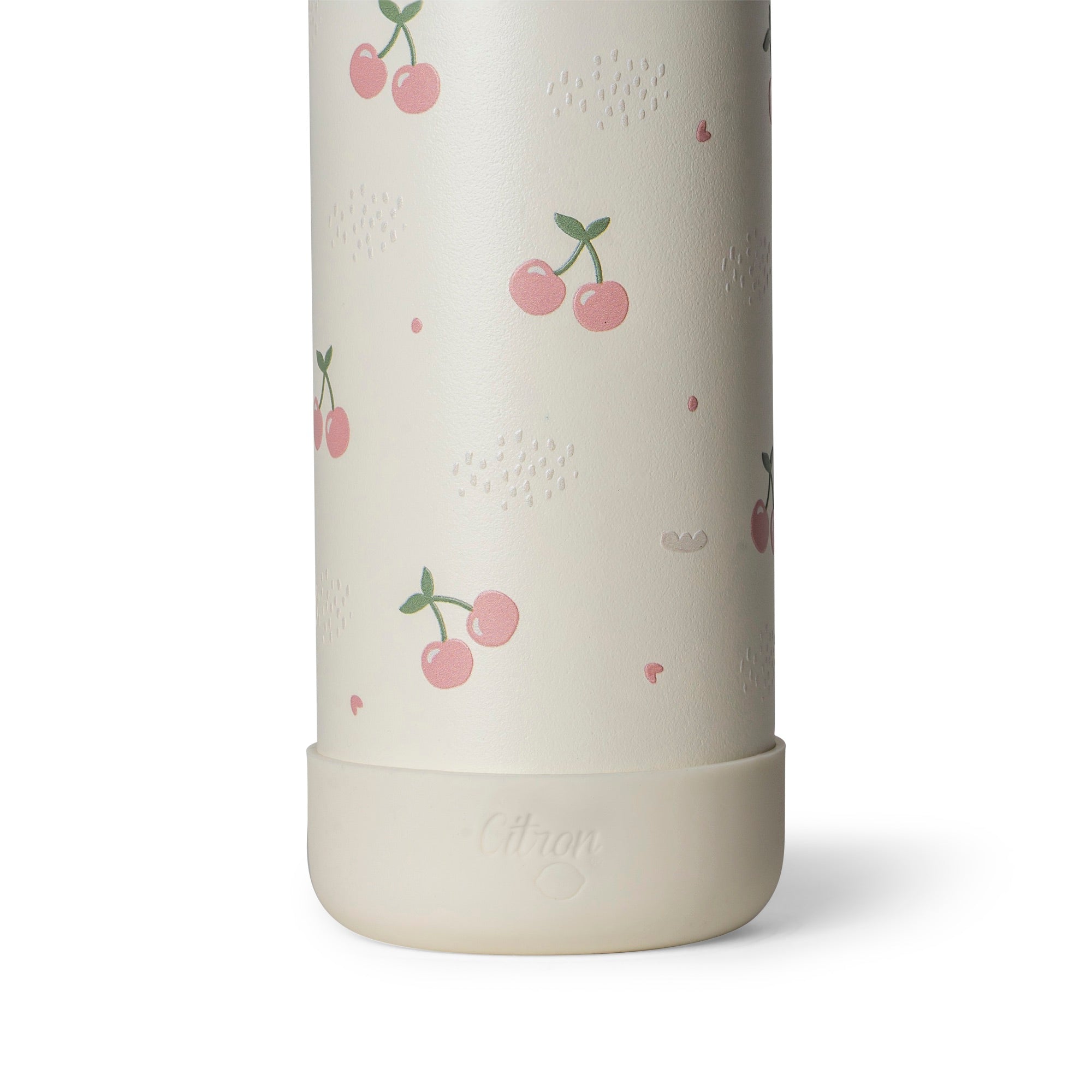 Citron butelka Cherry 500 ml dziecięca, termiczna, stal nierdzewna, szczelna, z elastyczną słomką