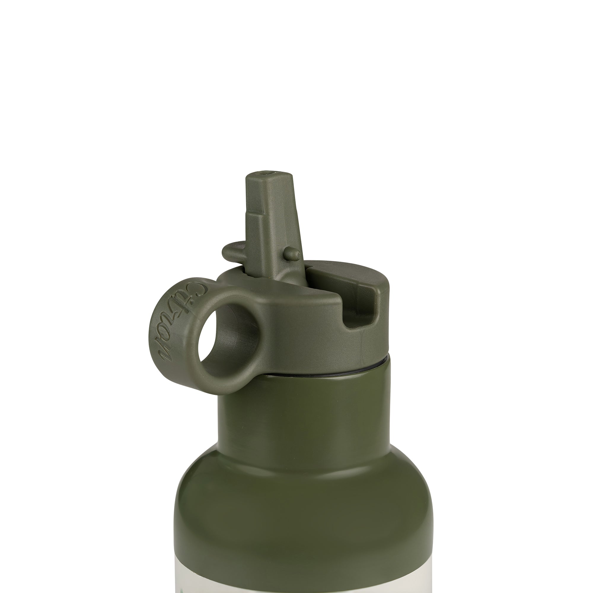 Citron butelka termiczna Dino Green 350 ml dziecięca, zielona, stal nierdzewna, szczelna, z elastyczną słomką