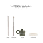 Citron butelka termiczna Dino Green 350 ml dziecięca, zielona, stal nierdzewna, szczelna, z elastyczną słomką