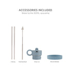 Citron butelka termiczna Spaceship Dusty Blue 350 ml dziecięca, niebieska, stal nierdzewna, szczelna, z elastyczną słomką