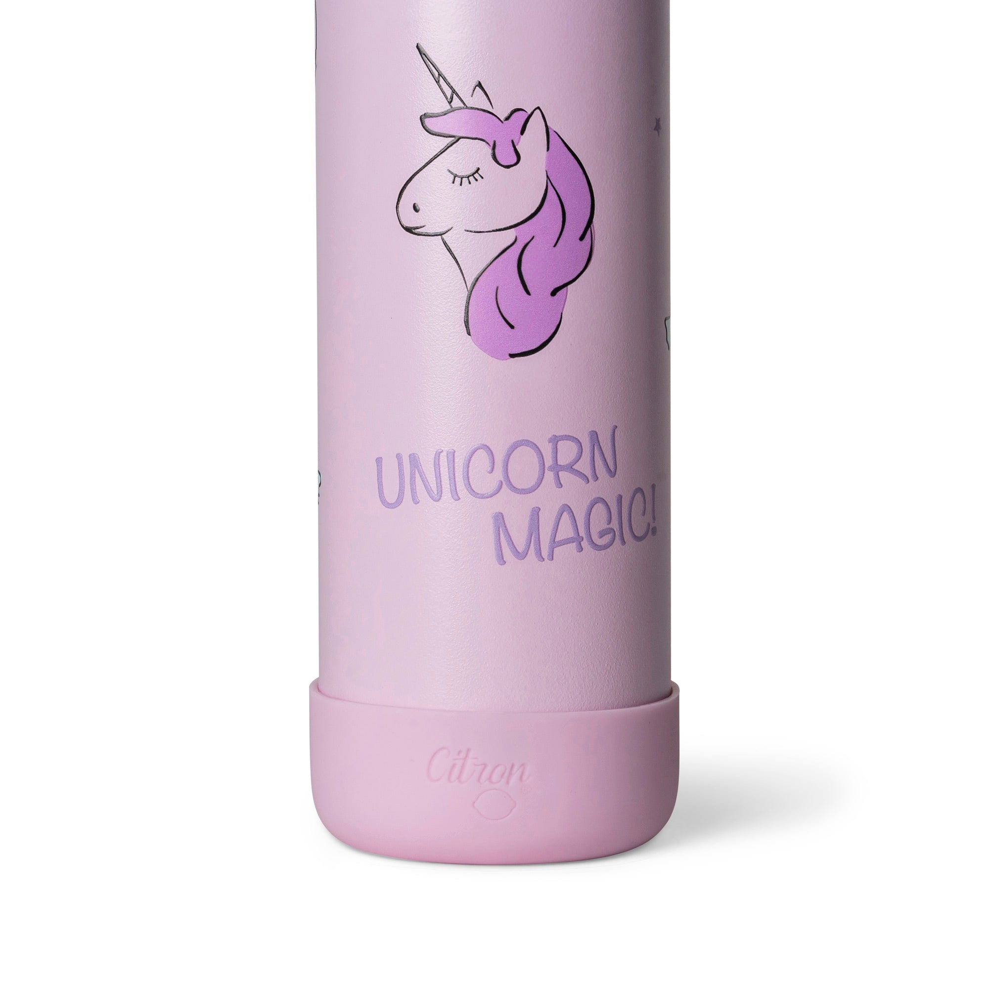 Citron butelka Stormy Unicorn 350 ml dziecięca, termiczna, stal nierdzewna, szczelna, z elastyczną słomką