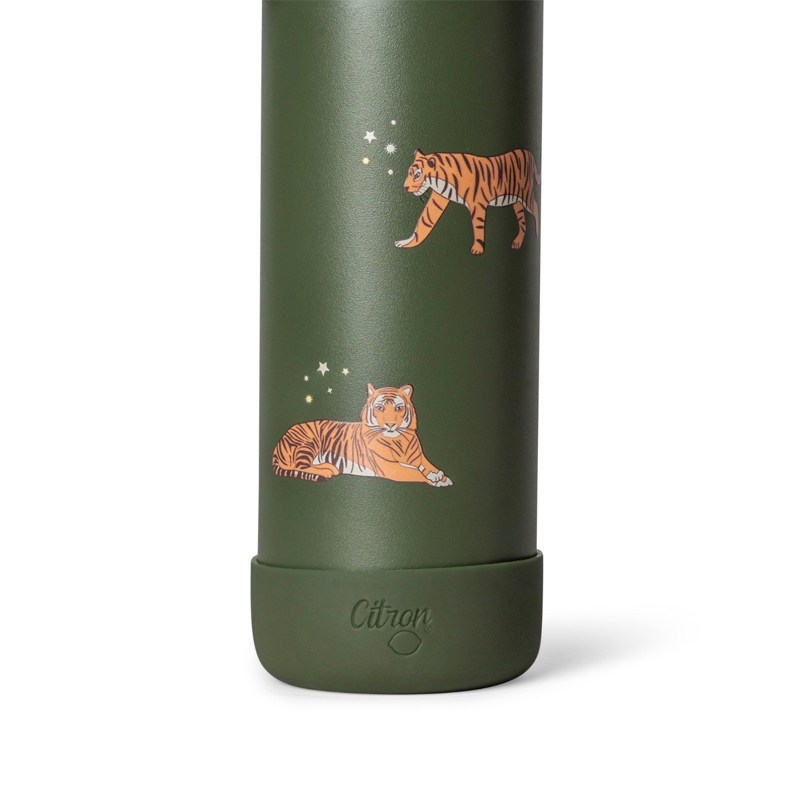 Citron zielona butelka Tiger 350 ml dziecięca, termiczna, stal nierdzewna, szczelna, z elastyczną słomką