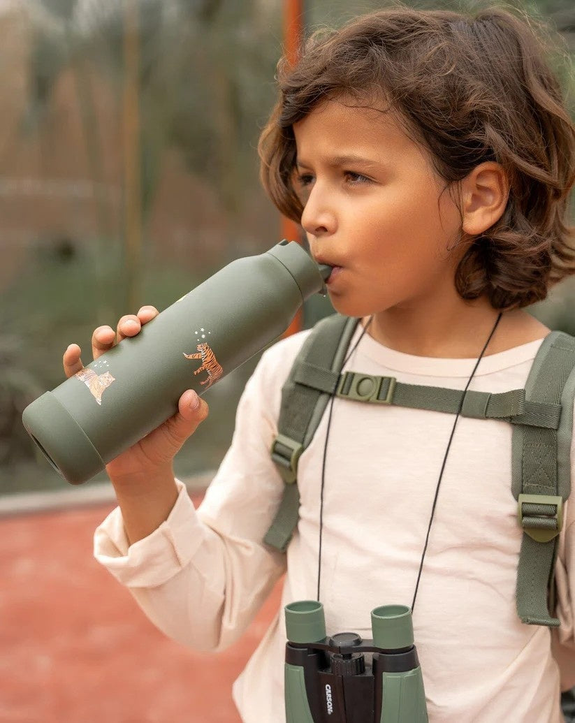 Citron butelka Tiger 500 ml dziecięca, termiczna, zielona, stal nierdzewna, szczelna, z elastyczną słomką