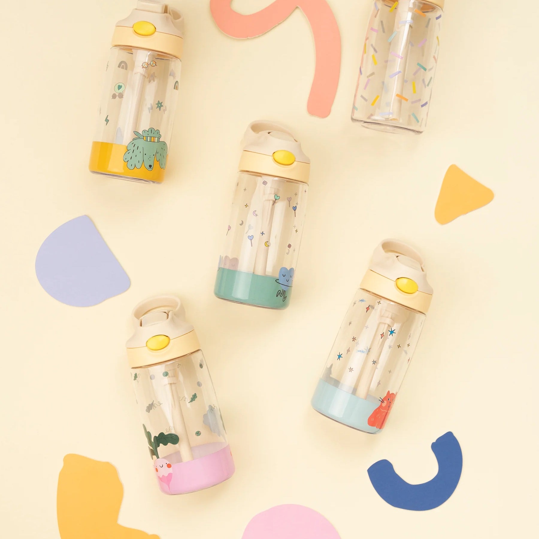 The Cotton Cloud Confetti 480 ml – bidon dla dzieci, odporny na upadki, lekki i wygodny w użyciu, wzór: konfetti