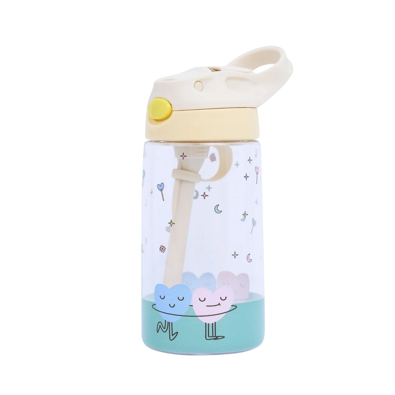 The Cotton Cloud Dancing Hearts 480 ml – bidon dla dzieci, odporny na upadki, lekki i wygodny w użyciu, wzór: serduszka