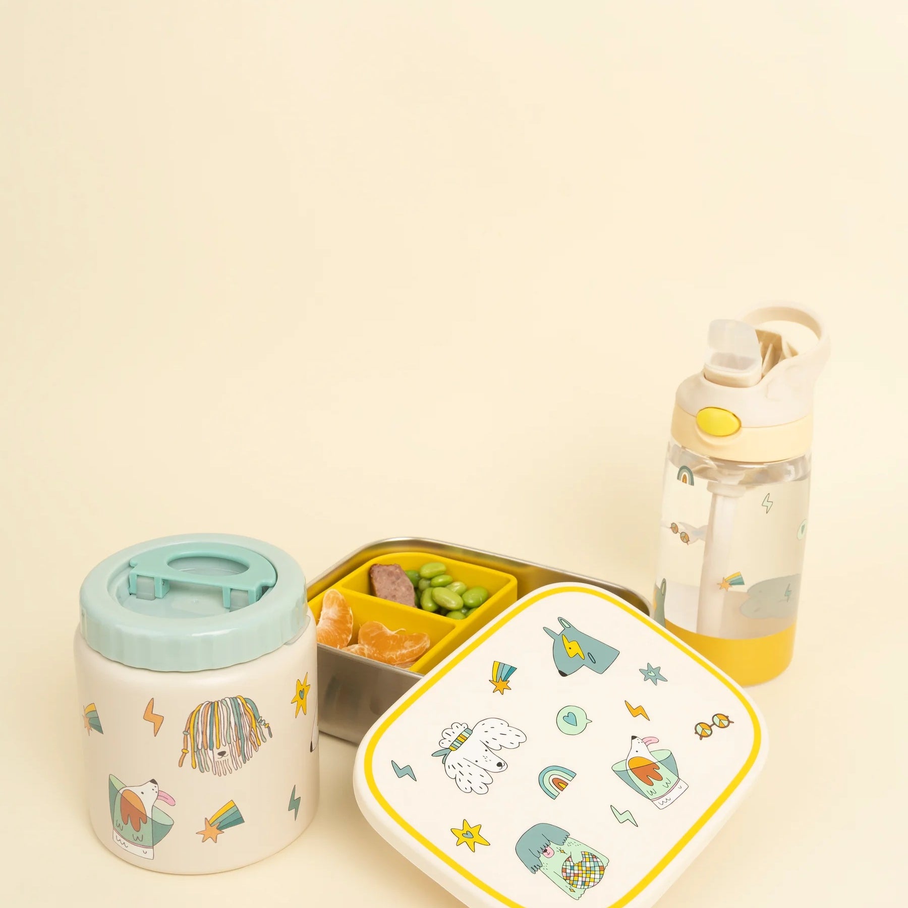 The Cotton Cloud Funky Dogs 480 ml – bidon dla dzieci, odporny na upadki, lekki i wygodny w użyciu, wzór: pieski