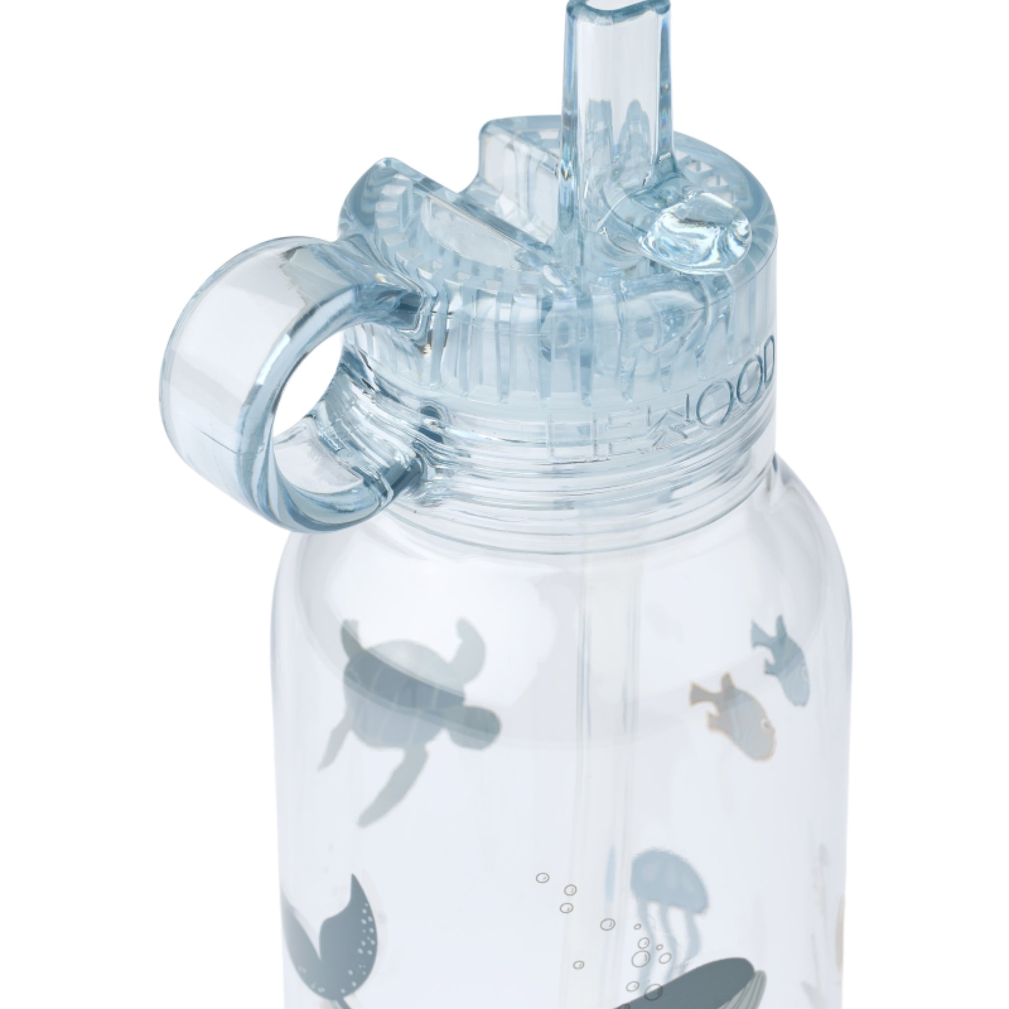 Butelka Liewood Yang z tritanu 500 ml z motywem morskich zwierząt – lekka, bez BPA, z chowanym ustnikiem i słomką