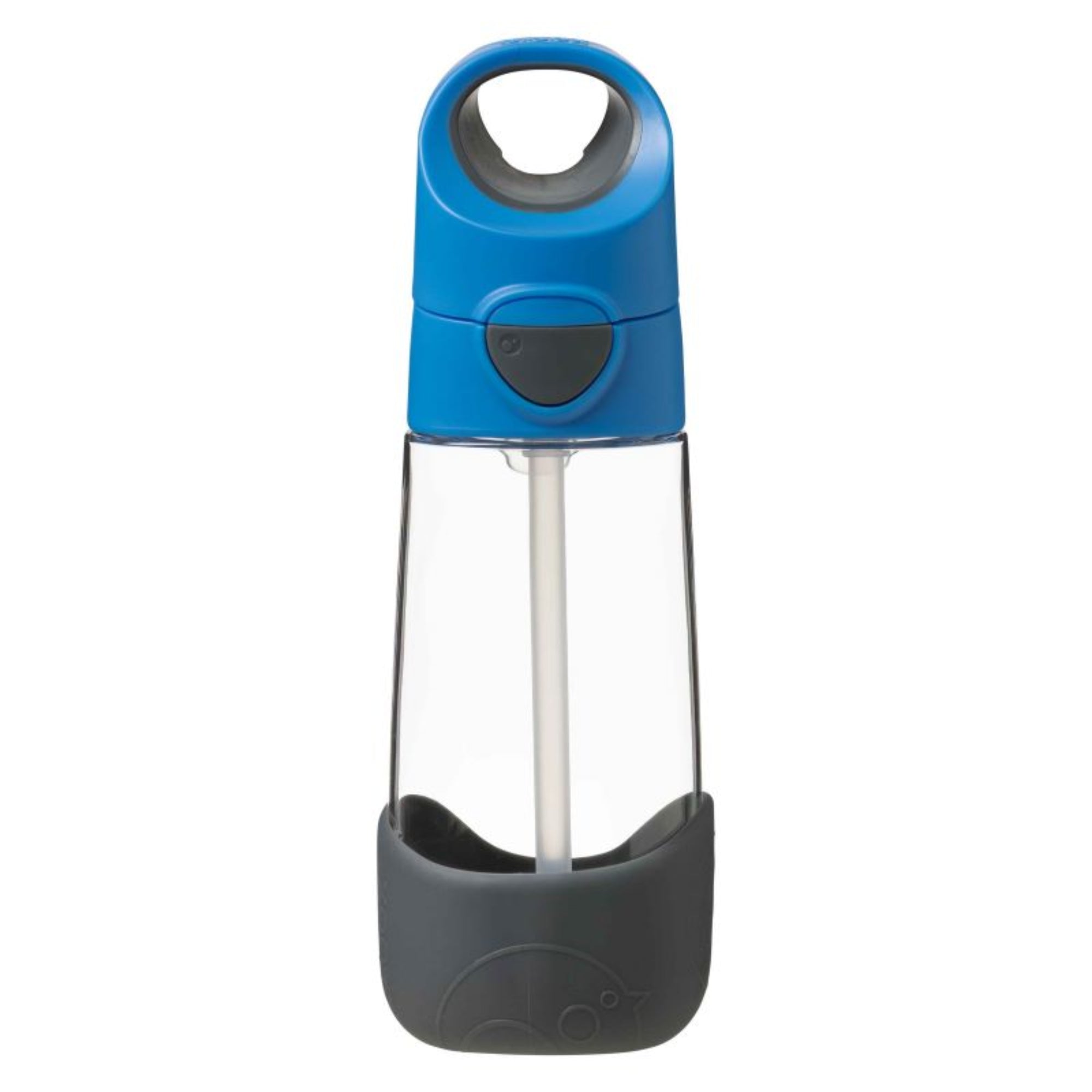 Butelka tritanowa ze słomką B.Box Blue Slate – szczelna, z silikonową słomką i zamknięciem na przycisk, kolor: niebieski