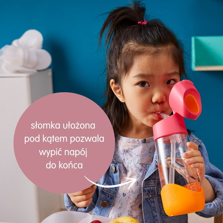 Butelka tritanowa ze słomką B.Box Spearmint – szczelna, z silikonową słomką i zamknięciem na przycisk, kolor: miętowy