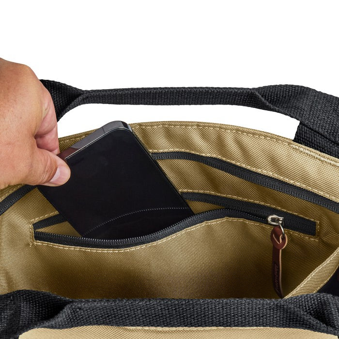 Black+Blum Insulated Tote Bag – beżowa torba termiczna na lunch i przekąski, zapinana na zamek, pojemna i elegancka