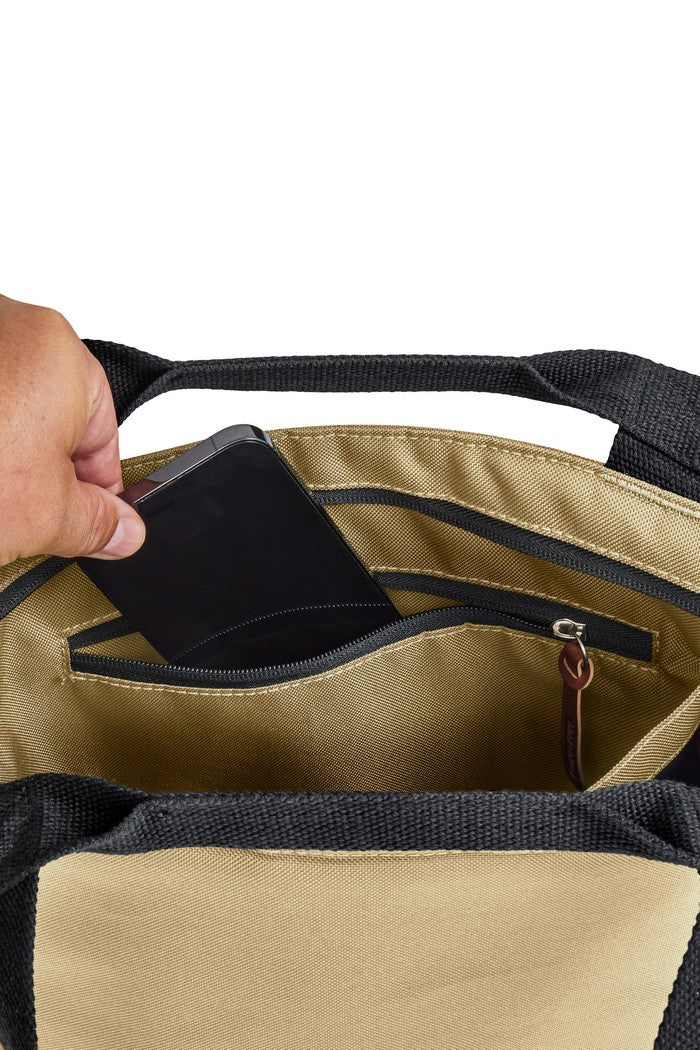 Black+Blum Insulated Tote Bag – beżowa torba termiczna na lunch i przekąski, zapinana na zamek, pojemna i elegancka