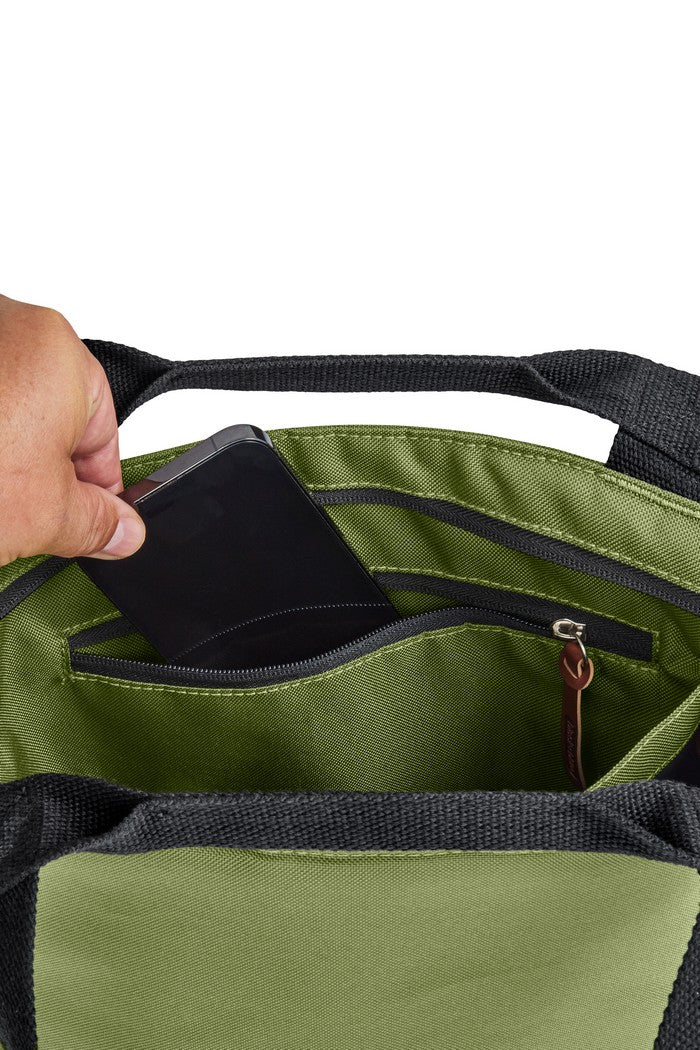 Black+Blum Insulated Tote Bag – zielona torba termiczna na lunch i przekąski, zapinana na zamek, pojemna i elegancka