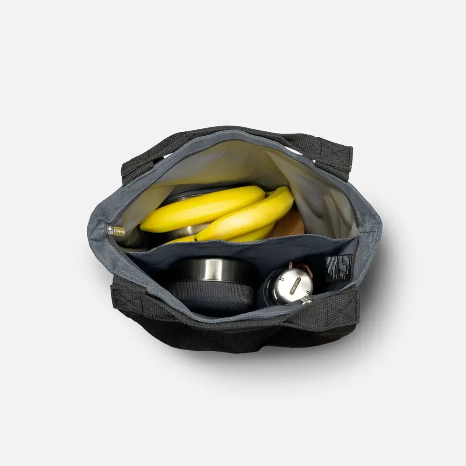 Black+Blum Insulated Tote Bag – szara torba termiczna na lunch i przekąski, zapinana na zamek, pojemna i elegancka