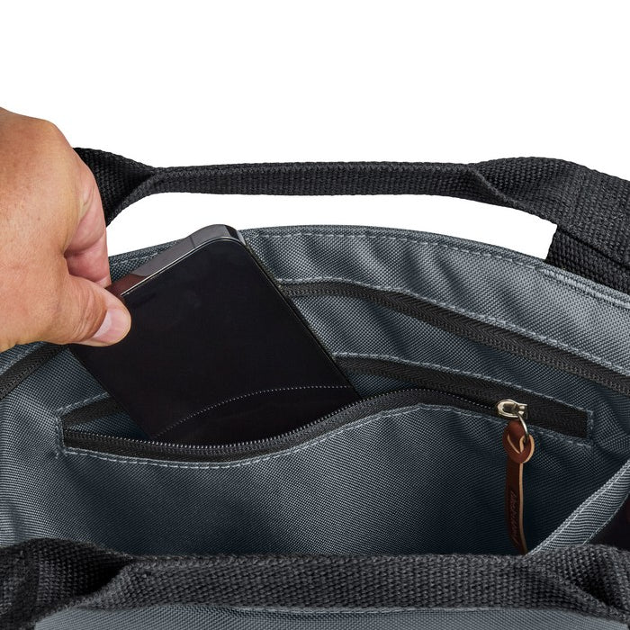 Black+Blum Insulated Tote Bag – szara torba termiczna na lunch i przekąski, zapinana na zamek, pojemna i elegancka