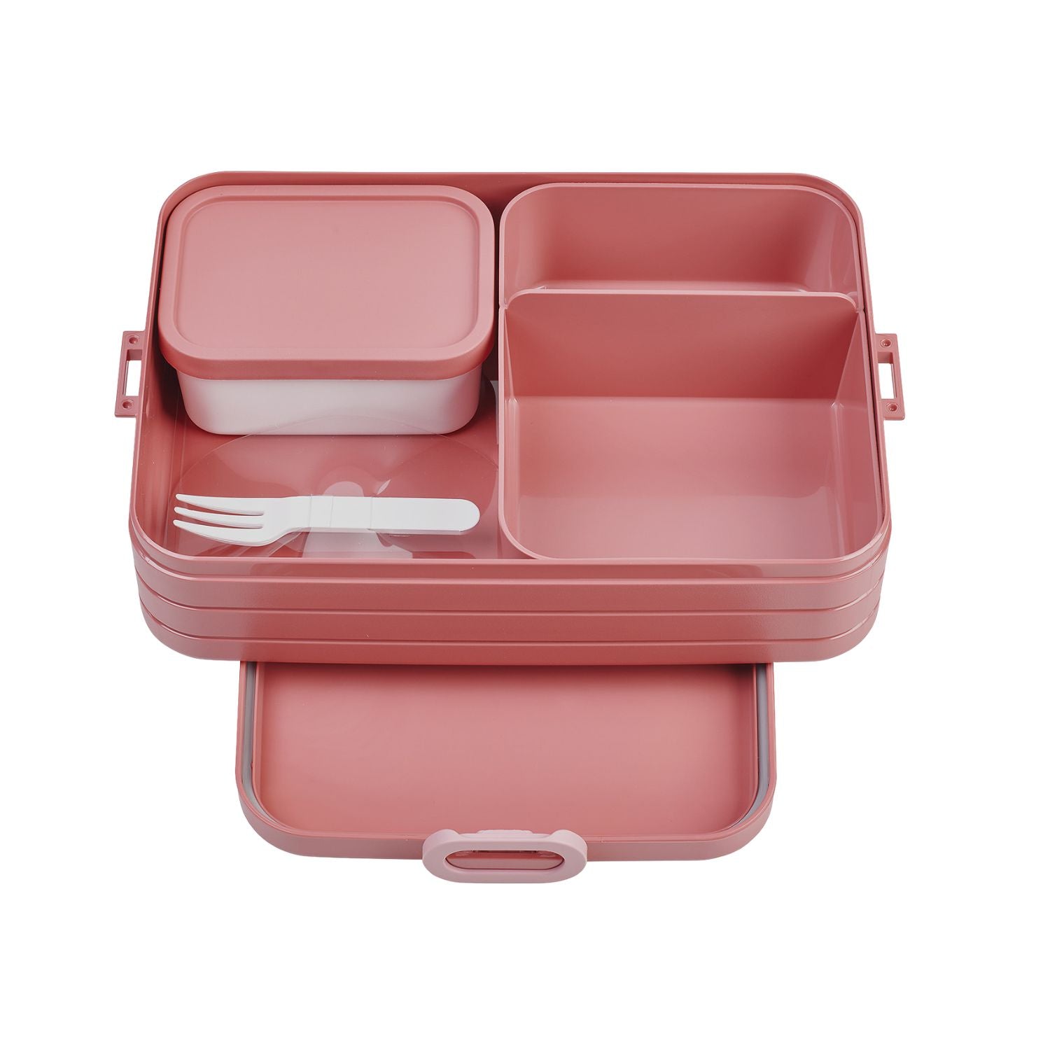 Lunch box Take A Break Mepal - czerwony, duża pojemność, z widelcem i wyjmowanymi pojemnikami, wyprodukowano w Europie