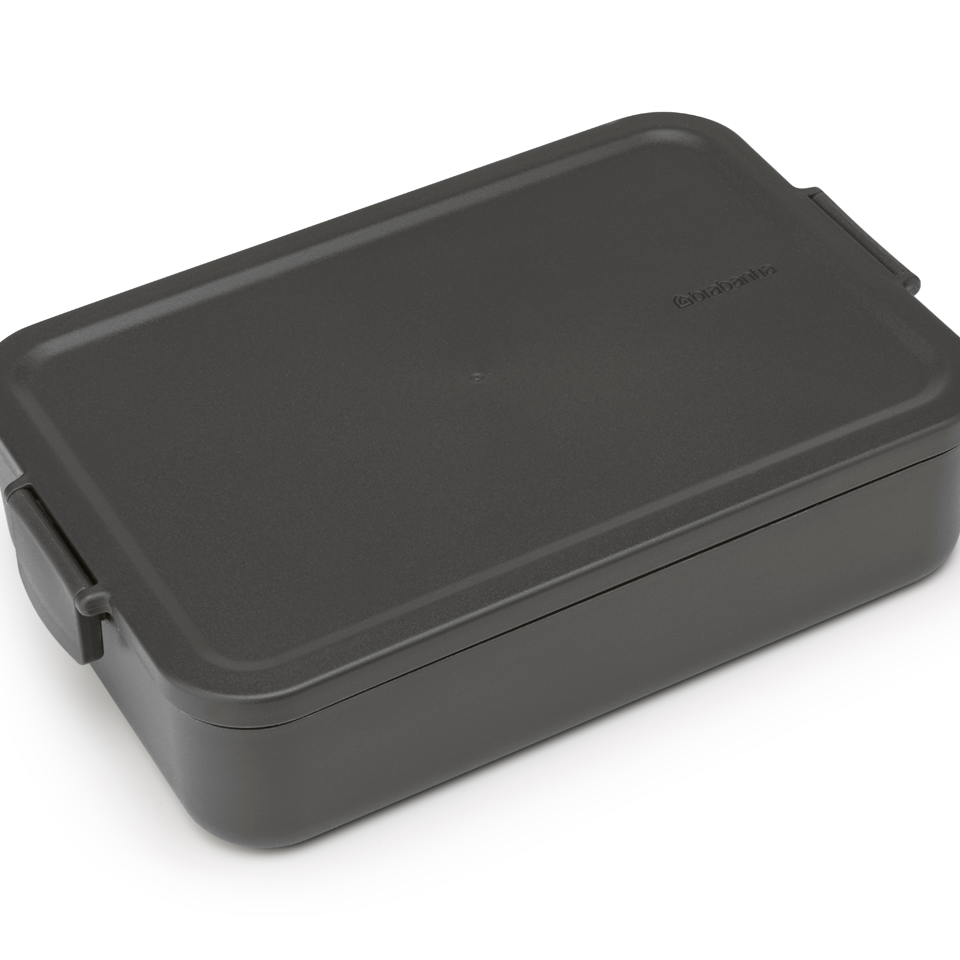 Lunchbox Brabantia Make & Take 2 L z przegródkami i dodatkowymi pojemnikami, szczelny, nadaje się do mikrofalówki, zamrażarki i zmywarki, ekologiczny, kolor: czarny