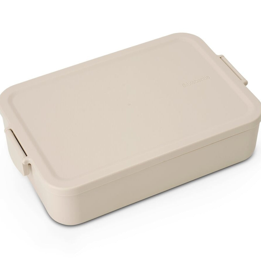 Lunchbox Brabantia Make & Take Soft Beige 2 L z przegródkami i dodatkowymi pojemnikami, szczelny, nadaje się do mikrofalówki, zamrażarki i zmywarki, ekologiczny, kolor: beżowy