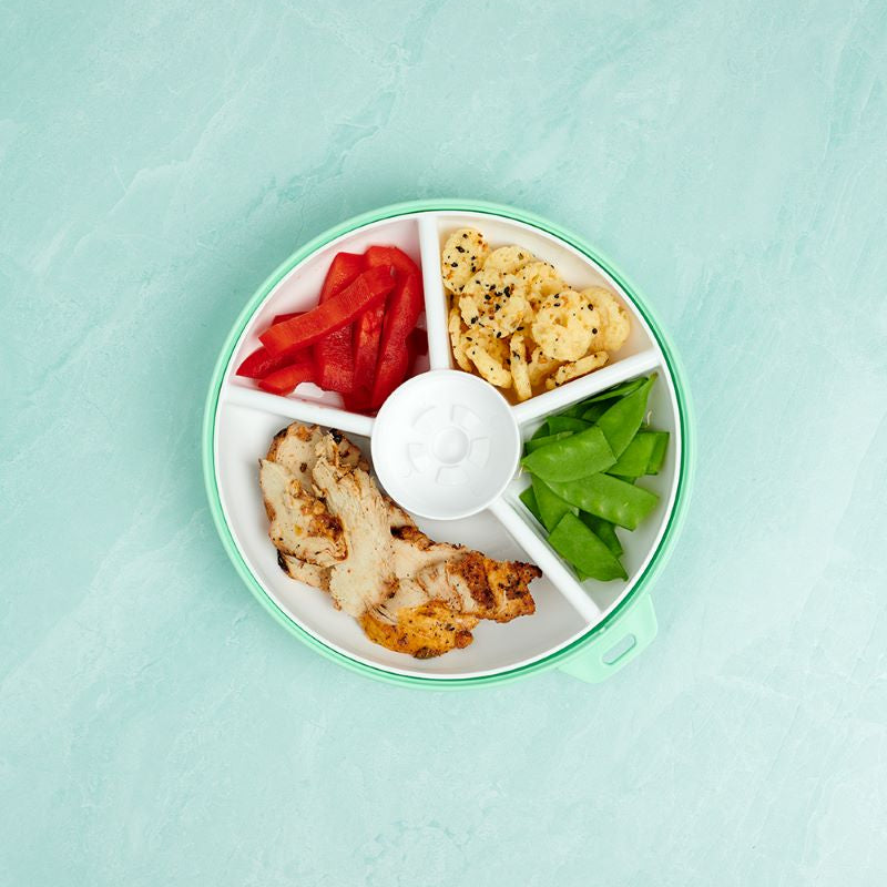 GoBe Large Snack Spinner – pojemnik na przekąski, interaktywny, szczelny i łatwy w obsłudze, kolor: mint green