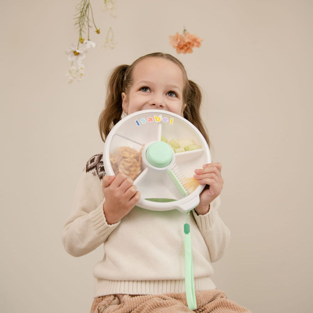 GoBe Large Snack Spinner – pojemnik na przekąski, interaktywny, szczelny i łatwy w obsłudze, kolor: mint green