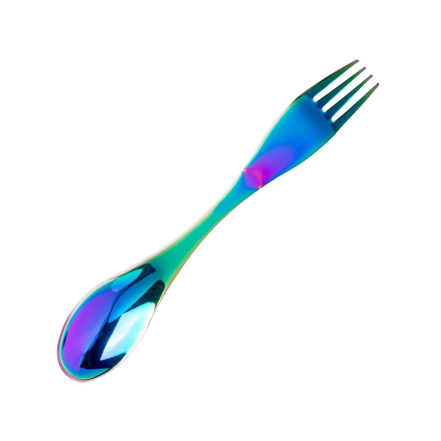 LEKKABOX SPORK RAINBOW – duży łyżkowidelec do jogurtu, dipów i musów, trwała stal, bez BPA, kolorowy i łatwy do zabrania w podróż